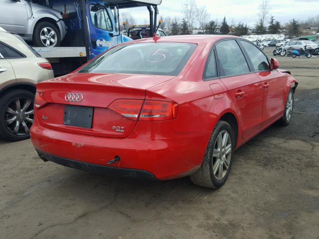 WAULF78K49N053937 - 2009 AUDI A4 2.0T QU RED photo 4