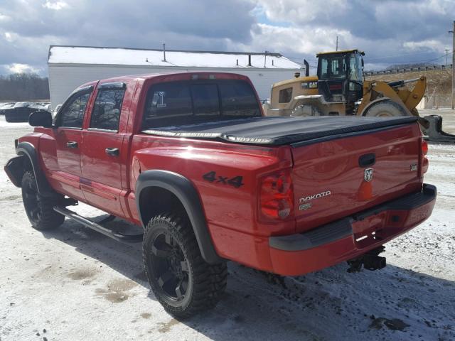 1D3HW58N95S270264 - 2005 DODGE DAKOTA QUA RED photo 3