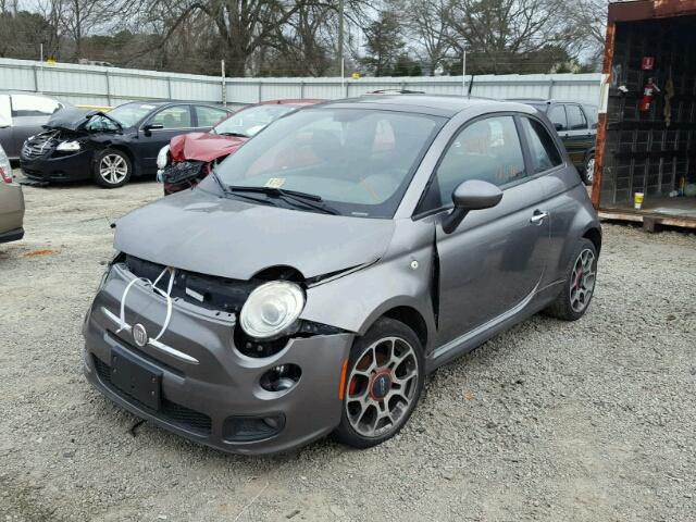 3C3CFFBR2CT115348 - 2012 FIAT 500 SPORT GRAY photo 2