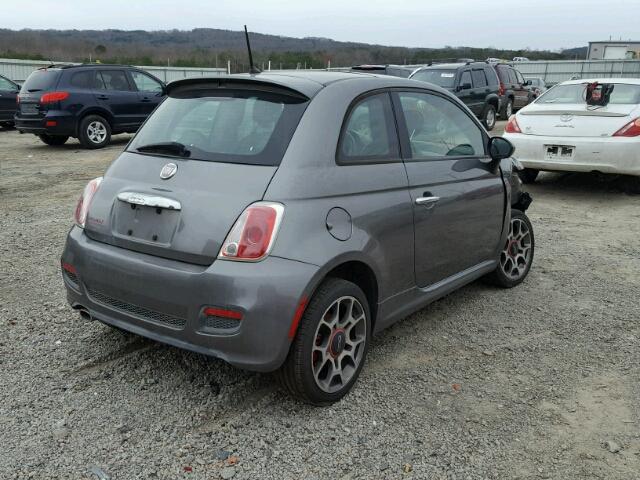 3C3CFFBR2CT115348 - 2012 FIAT 500 SPORT GRAY photo 4