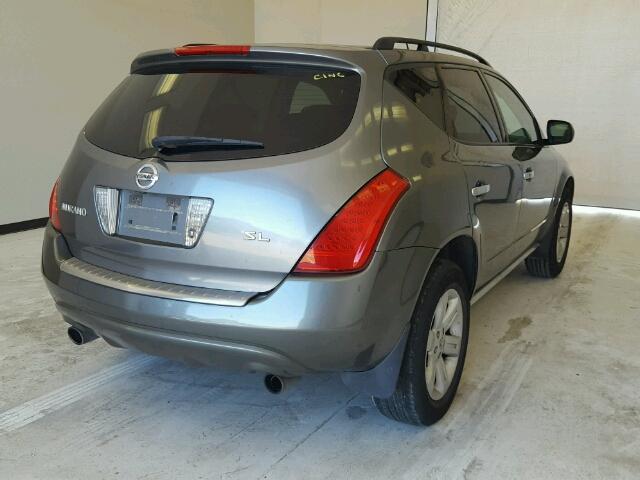 JN8AZ08T96W424893 - 2006 NISSAN MURANO CHARCOAL photo 4