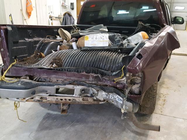 2GCEK19T821337607 - 2002 CHEVROLET SILVERADO MAROON photo 9