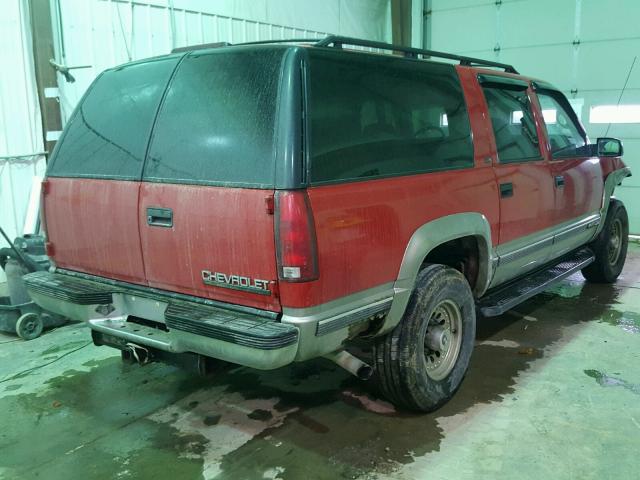 1GNGK26R6WJ330293 - 1998 CHEVROLET SUBURBAN K RED photo 4