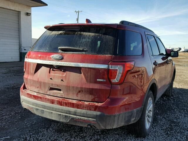 1FM5K8B82GGC58390 - 2016 FORD EXPLORER RED photo 4
