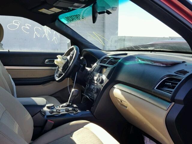 1FM5K8B82GGC58390 - 2016 FORD EXPLORER RED photo 5