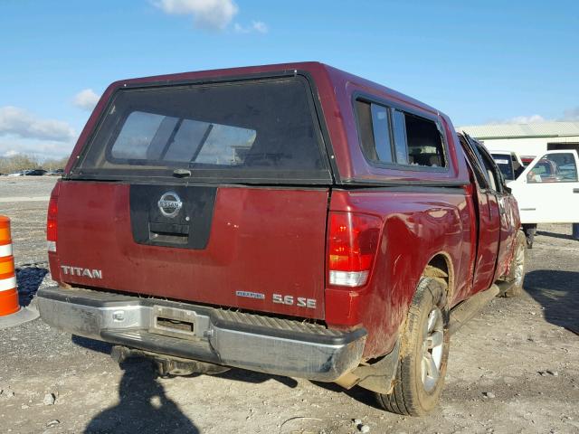 1N6BA06A59N313001 - 2009 NISSAN TITAN XE RED photo 4