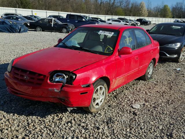 KMHCG45C35U635261 - 2005 HYUNDAI ACCENT GL RED photo 2