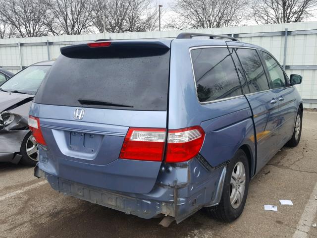 5FNRL38487B097001 - 2007 HONDA ODYSSEY EX BLUE photo 4