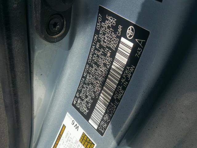 JTKDE177670214375 - 2007 TOYOTA SCION TC 蓝色 照片 10