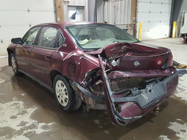 2G1WF55E229133628 - 2002 CHEVROLET IMPALA MAROON photo 3