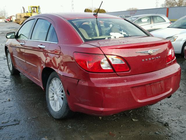 1C3LC66K47N693740 - 2007 CHRYSLER SEBRING LI RED photo 3