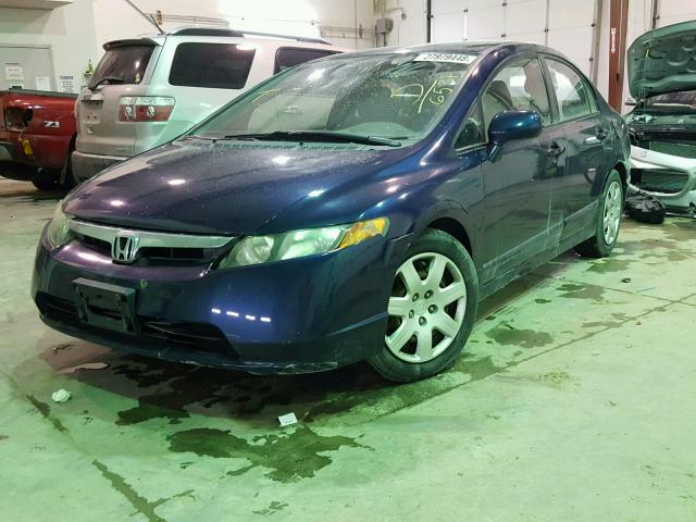 1HGFA16506L106537 - 2006 HONDA CIVIC LX BLUE photo 2