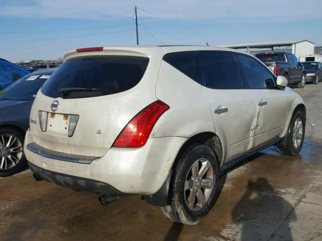 JN8AZ08T07W519277 - 2007 NISSAN MURANO SL WHITE photo 4