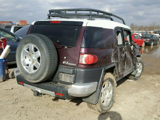 JTEBU11F170069145 - 2007 TOYOTA FJ CRUISER MAROON photo 4