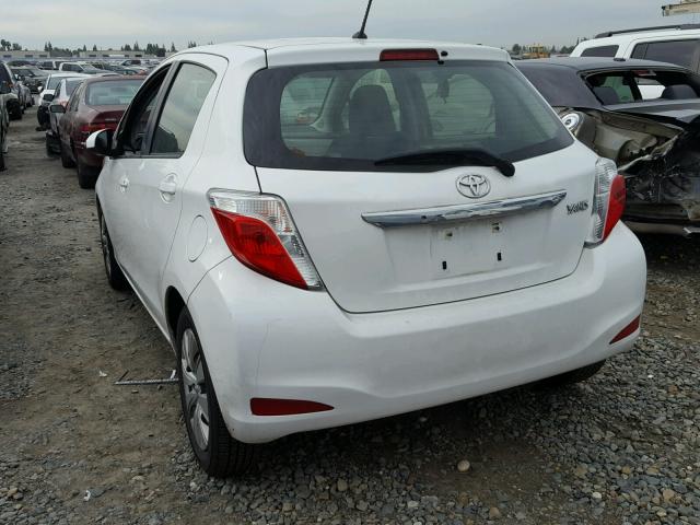 JTDKTUD33DD562940 - 2013 TOYOTA YARIS WHITE photo 3