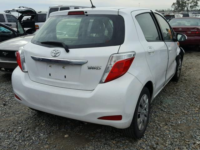 JTDKTUD33DD562940 - 2013 TOYOTA YARIS WHITE photo 4