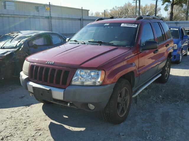 1J4GW48S34C203926 - 2004 JEEP GRAND CHER RED photo 2