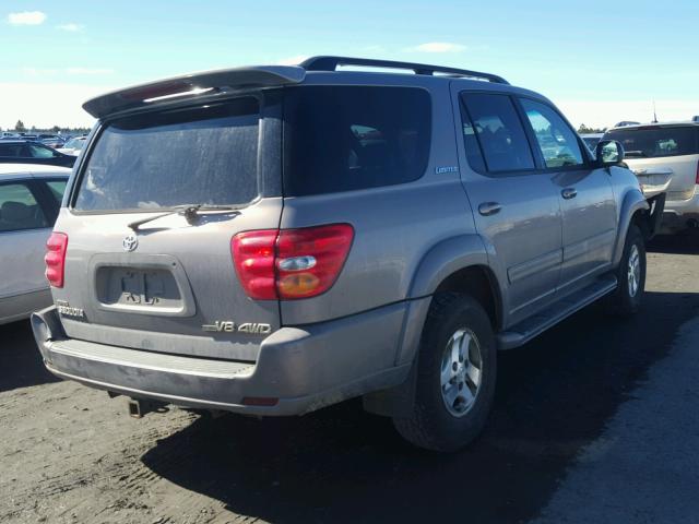 5TDBT48A02S088682 - 2002 TOYOTA SEQUOIA LI GRAY photo 4