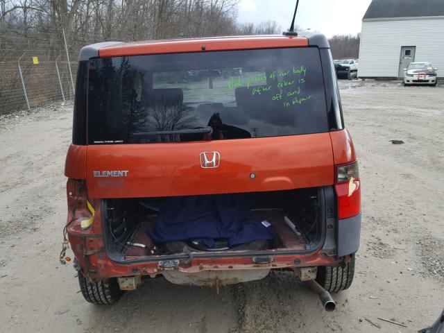 5J6YH28685L026488 - 2005 HONDA ELEMENT EX ORANGE photo 9