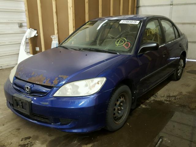 2HGES16424H643114 - 2004 HONDA CIVIC DX BLUE photo 2