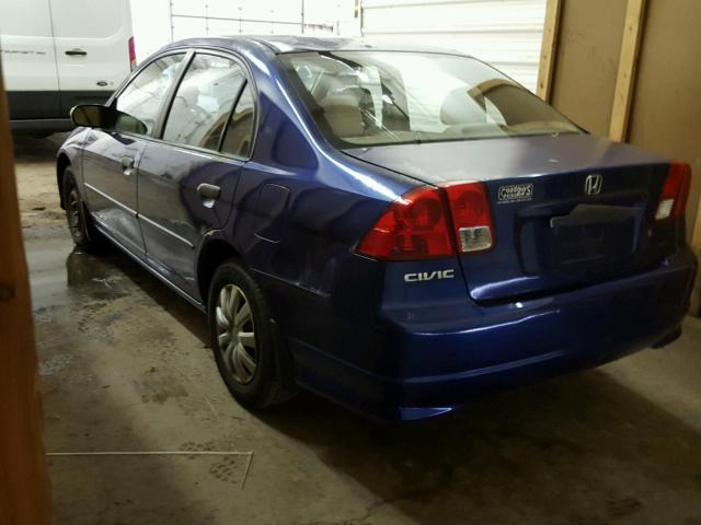 2HGES16424H643114 - 2004 HONDA CIVIC DX BLUE photo 3