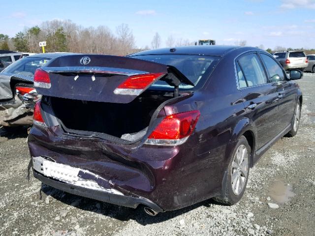 4T1BK3DB2BU376223 - 2011 TOYOTA AVALON BAS MAROON photo 4