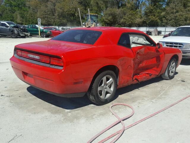 2B3CJ4DVXAH296540 - 2010 DODGE CHALLENGER RED photo 4