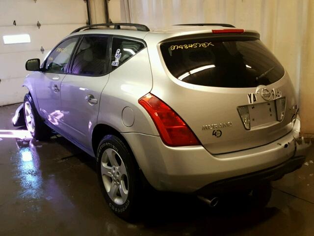 JN8AZ08WX5W406976 - 2005 NISSAN MURANO SL SILVER photo 3