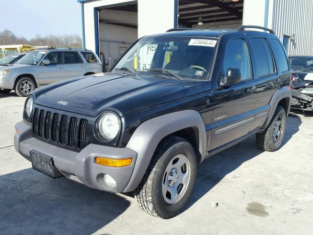 1J4GL48K24W189735 - 2004 JEEP LIBERTY SP BLACK photo 2