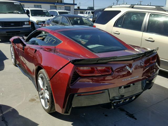 1G1YM2D75H5115971 - 2017 CHEVROLET CORVETTE S MAROON photo 3