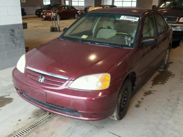 2HGES15513H595033 - 2003 HONDA CIVIC LX RED photo 2