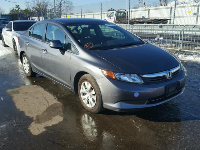 2HGFB2E53CH552260 - 2012 HONDA CIVIC LX GRAY photo 1