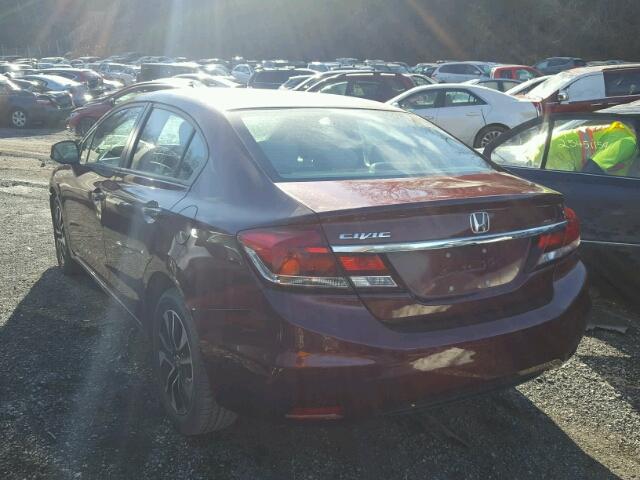 2HGFB2F80DH551240 - 2013 HONDA CIVIC EX მუქწითელი ფოტო 3