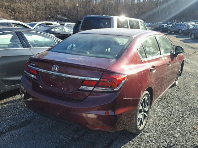 2HGFB2F80DH551240 - 2013 HONDA CIVIC EX MAROON photo 4