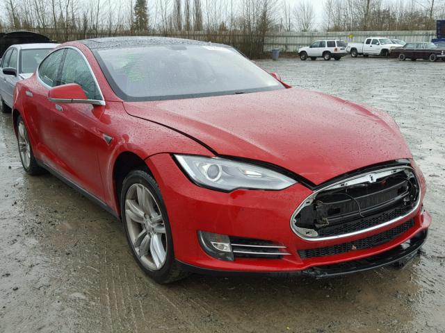 5YJSA1DN8DFP25967 - 2013 TESLA MODEL S RED photo 1