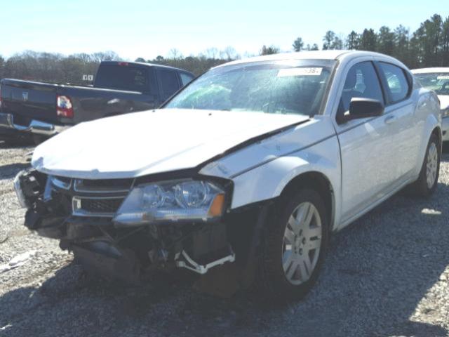 1C3CDZAB3CN224347 - 2012 DODGE AVENGER SE WHITE photo 2