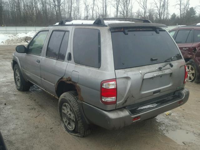 JN8DR09Y61W575299 - 2001 NISSAN PATHFINDER GRAY photo 3