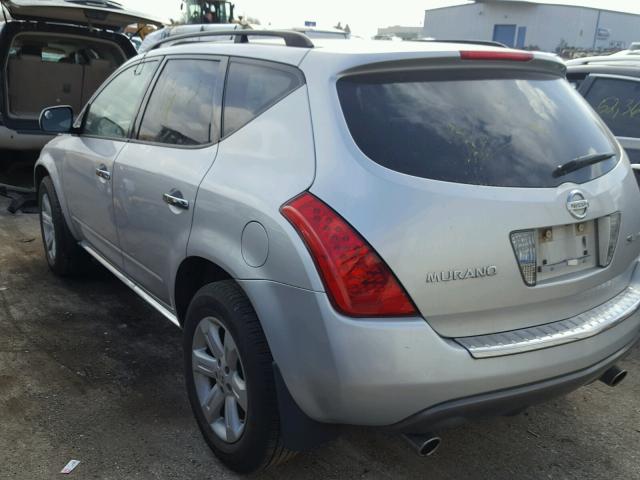 JN8AZ08W87W618696 - 2007 NISSAN MURANO SL SILVER photo 3