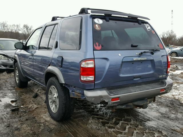 JN8DR09Y61W615171 - 2001 NISSAN PATHFINDER BLUE photo 3