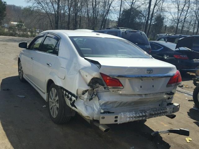 4T1BK3DB9BU393696 - 2011 TOYOTA AVALON BAS WHITE photo 3