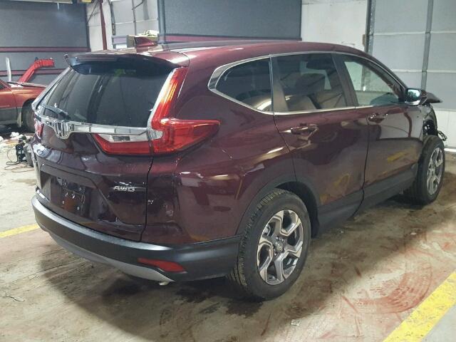 7FARW2H51JE017950 - 2018 HONDA CR-V EX MAROON photo 4