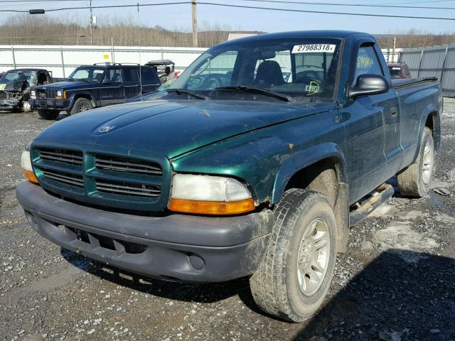 1D7GG16X13S359375 - 2003 DODGE DAKOTA SXT GREEN photo 2