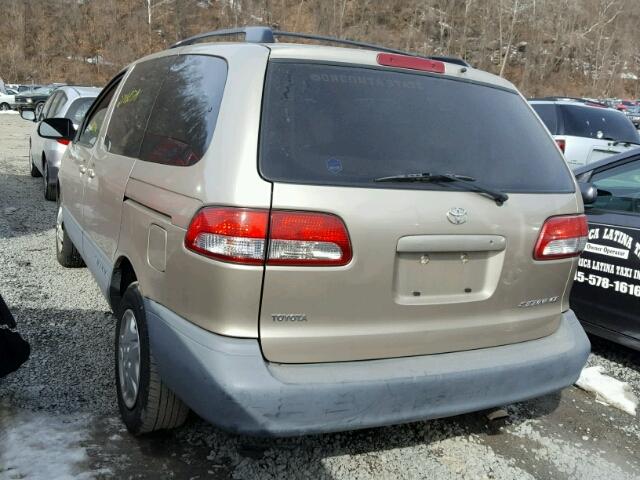 4T3ZF19C33U515101 - 2003 TOYOTA SIENNA CE TAN photo 3