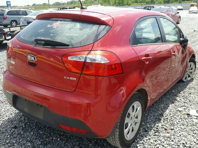 KNADN5A38D6227719 - 2013 KIA RIO EX RED photo 4