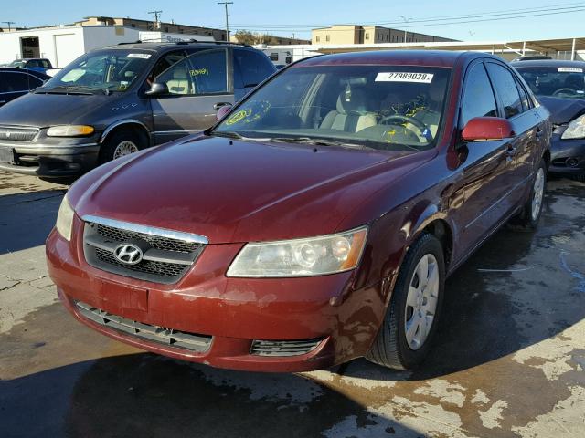 5NPET46C68H400245 - 2008 HYUNDAI SONATA GLS MAROON photo 2