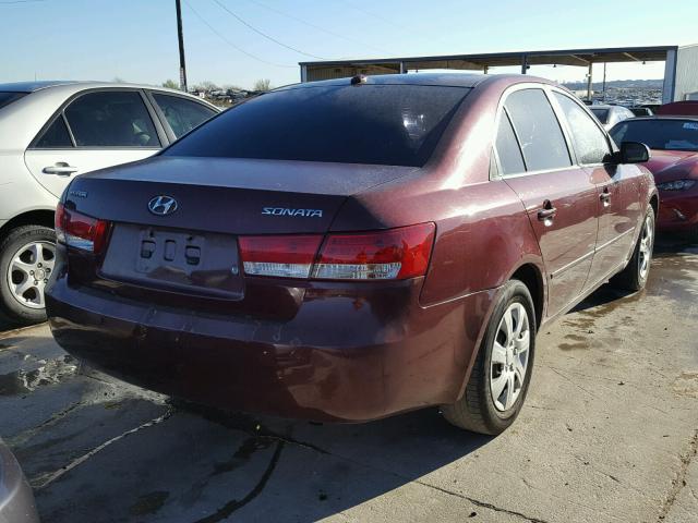 5NPET46C68H400245 - 2008 HYUNDAI SONATA GLS MAROON photo 4