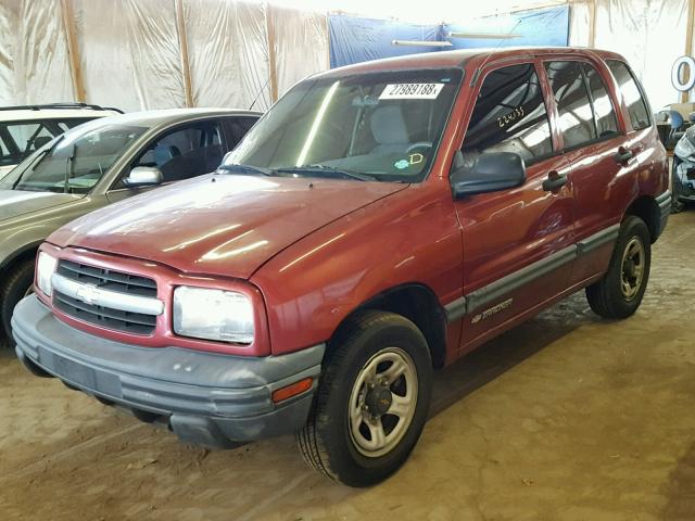 2CNBJ13C0X6900783 - 1999 CHEVROLET TRACKER MAROON photo 2