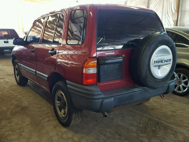 2CNBJ13C0X6900783 - 1999 CHEVROLET TRACKER MAROON photo 3