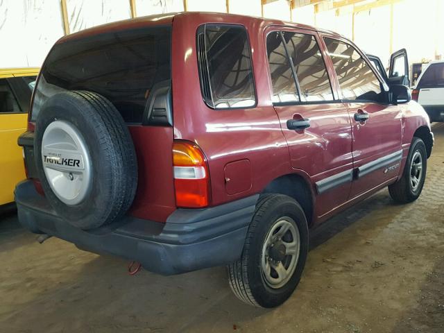 2CNBJ13C0X6900783 - 1999 CHEVROLET TRACKER MAROON photo 4