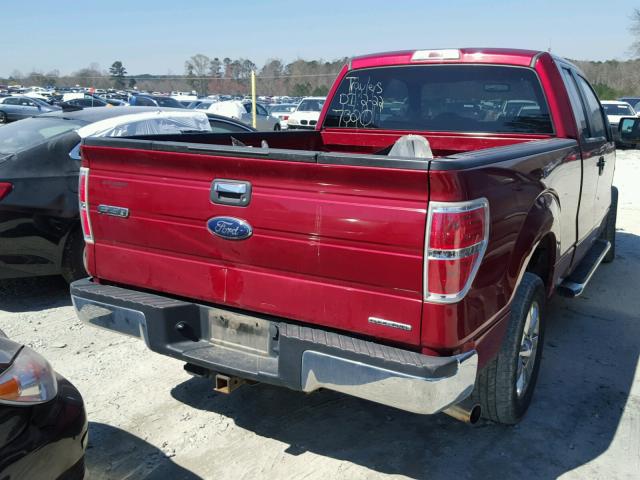 1FTFX1CF6DFB95343 - 2013 FORD F150 SUPER RED photo 4